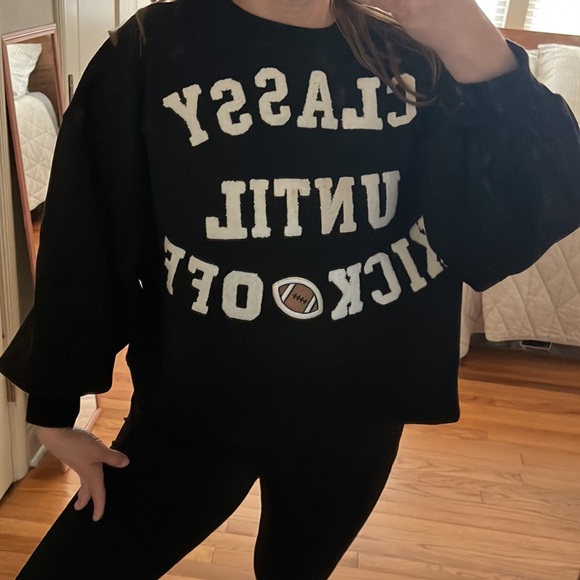 Judith March Sweaters - Judith March CLASSY UNTIL KICKOFF HELMET PULLOVER black large